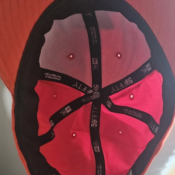 New Atlanta Braves Hat Sz 7 3/8 New Era 59Fifty Script “a” BP Orange Canvas - Picture 5 of 6